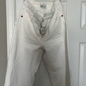 White zara wide leg jeans